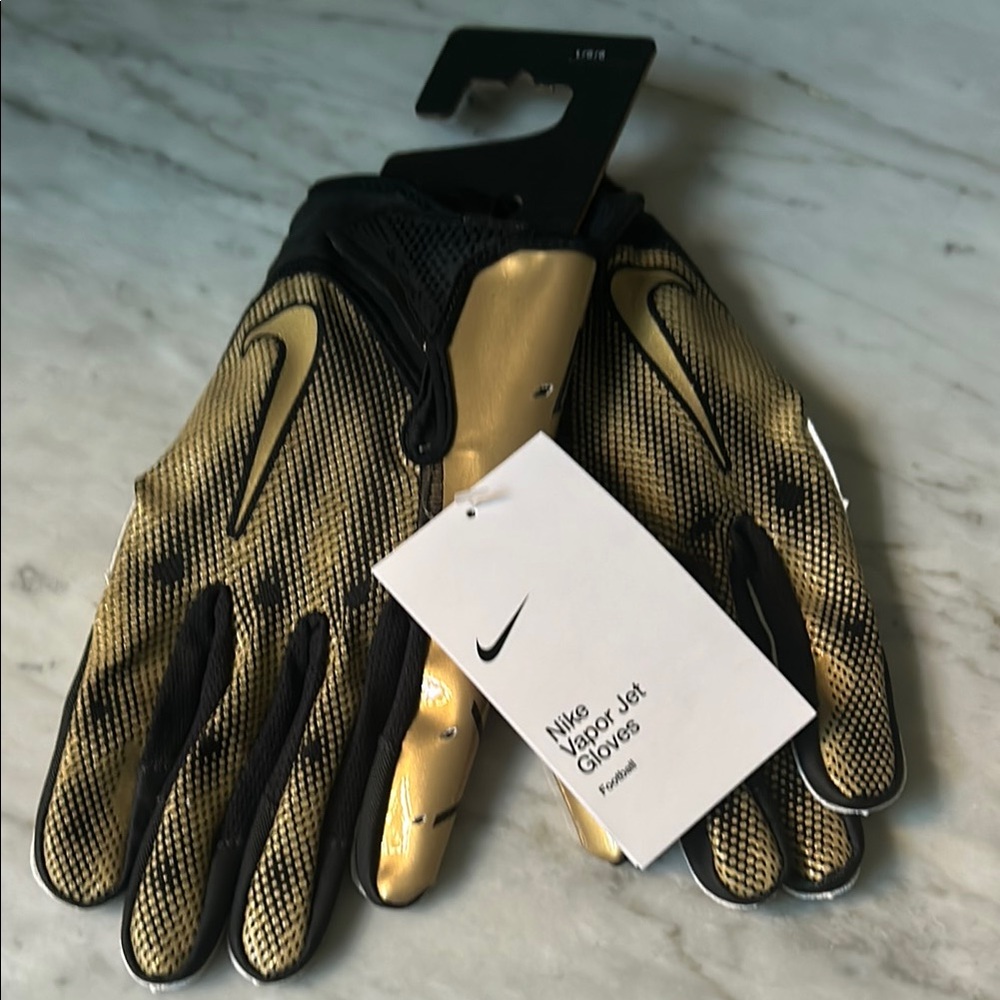 Nike Vapor Jet 7.0 Adult Receiver Football Gloves Gold/Black Size large